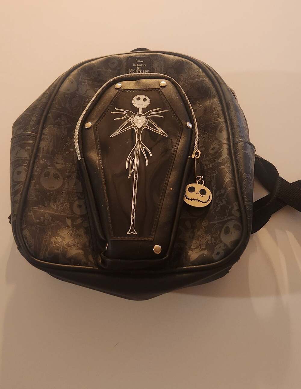Disney Nightmare Before Christmas Jack Skellington Coffin Mini Backpack 10.5"